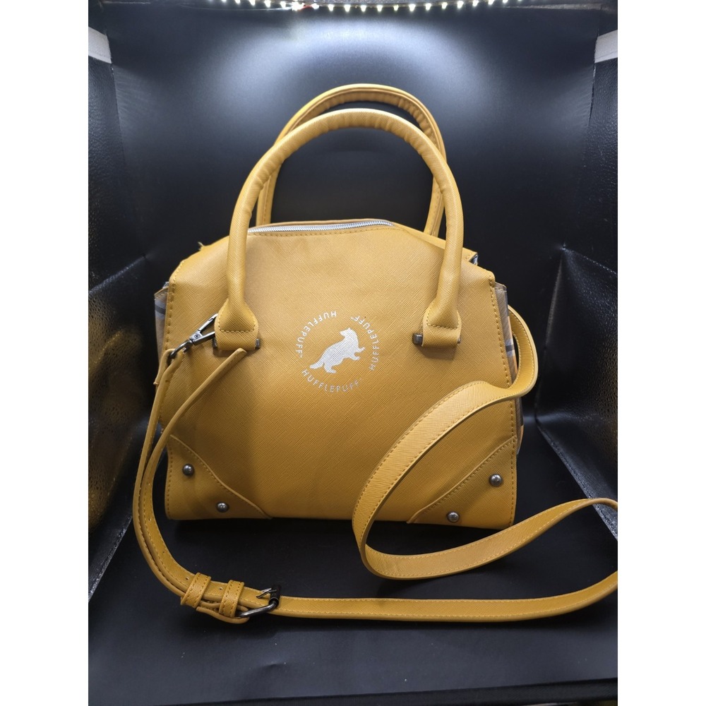 Harry Potter Hufflepuff Satchel Purse Bioworld Yellow Plaid Crossbody